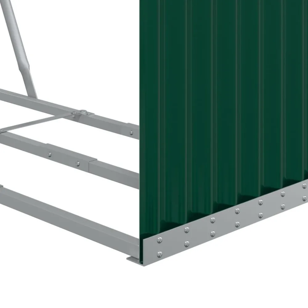 Sale Polttopuuteline vihreä 120x45x210 cm galvanoitu teräs Polttopuutelineet