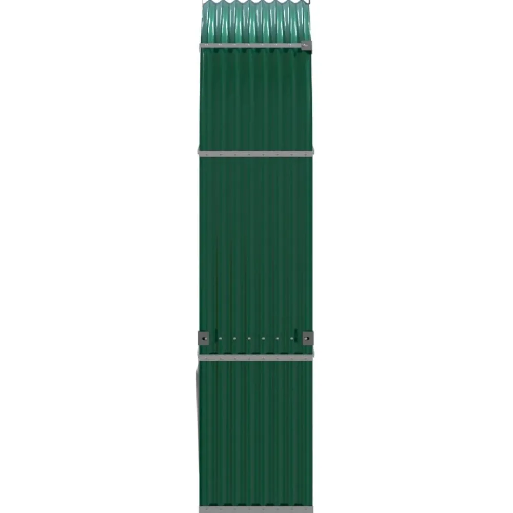 Sale Polttopuuteline vihreä 120x45x210 cm galvanoitu teräs Polttopuutelineet