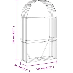 Sale Polttopuuteline vihreä 120x45x210 cm galvanoitu teräs Polttopuutelineet