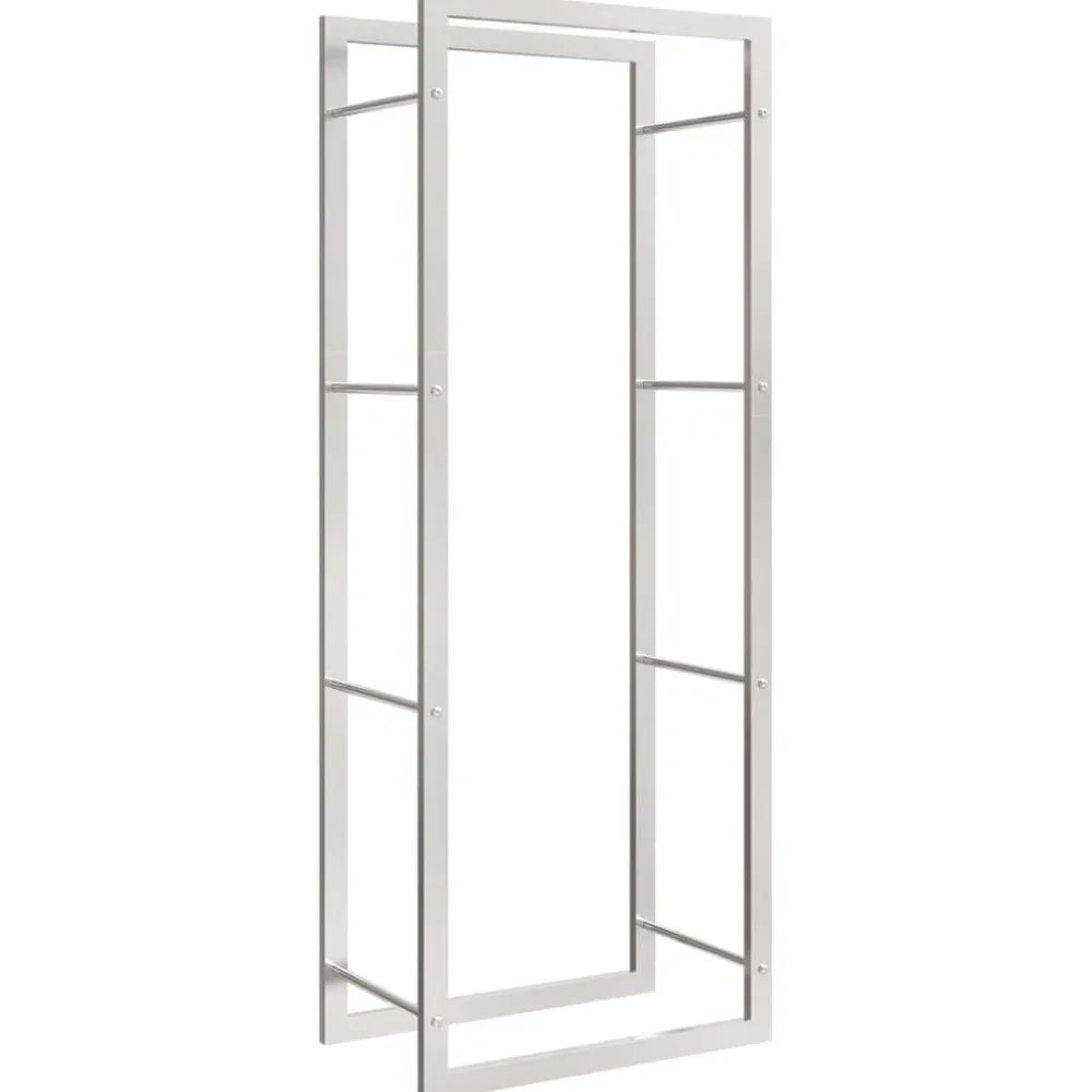 Polttopuuteline 50x28x132 cm ruostumaton teräs*FinePRICE Discount