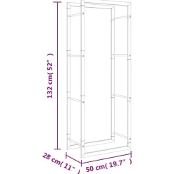 Polttopuuteline 50x28x132 cm ruostumaton teräs*FinePRICE Discount