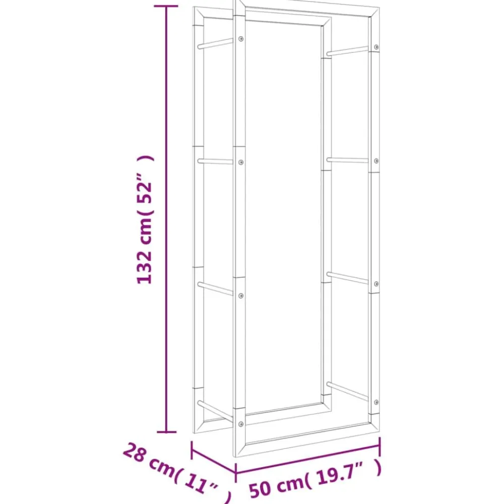 Polttopuuteline 50x28x132 cm ruostumaton teräs*FinePRICE Discount