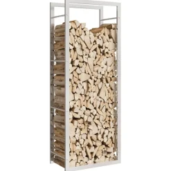 Polttopuuteline 50x28x132 cm ruostumaton teräs*FinePRICE Discount