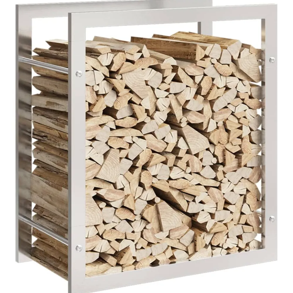 Discount Polttopuuteline 50x28x56 cm ruostumaton teräs Polttopuutelineet