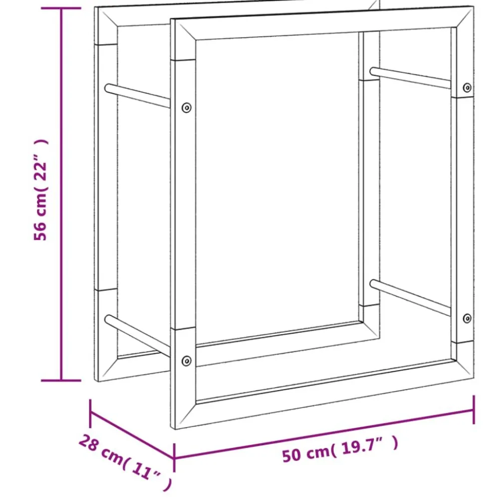 Discount Polttopuuteline 50x28x56 cm ruostumaton teräs Polttopuutelineet