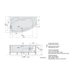 Poreamme Mamba Attraction Hydro-Air, 1700x1000x440mm, vasen, 260l, valkoinen*Interia