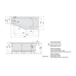 Best Poreamme Tigra Active Hydro-Air, 1500x750x460mm, oikea, 180l, valkoinen Poreammeet