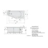 Poreamme Tigra Highline Hydro, 1500x750x460mm, oikea, 180l, valkoinen*Interia Hot