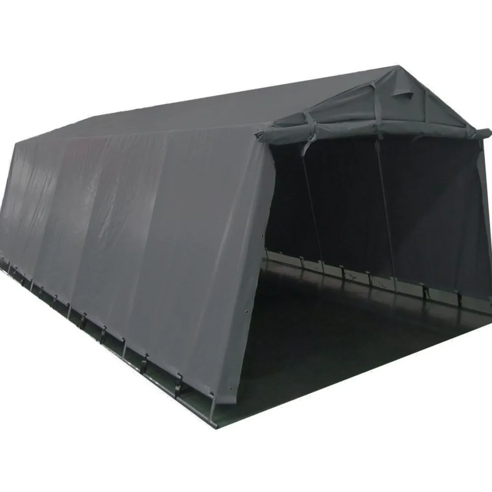 Pressutalli Grey 6x3,2x2,2 m oviaukko 2x3,2-2,4m 500g/m2*Prohall New