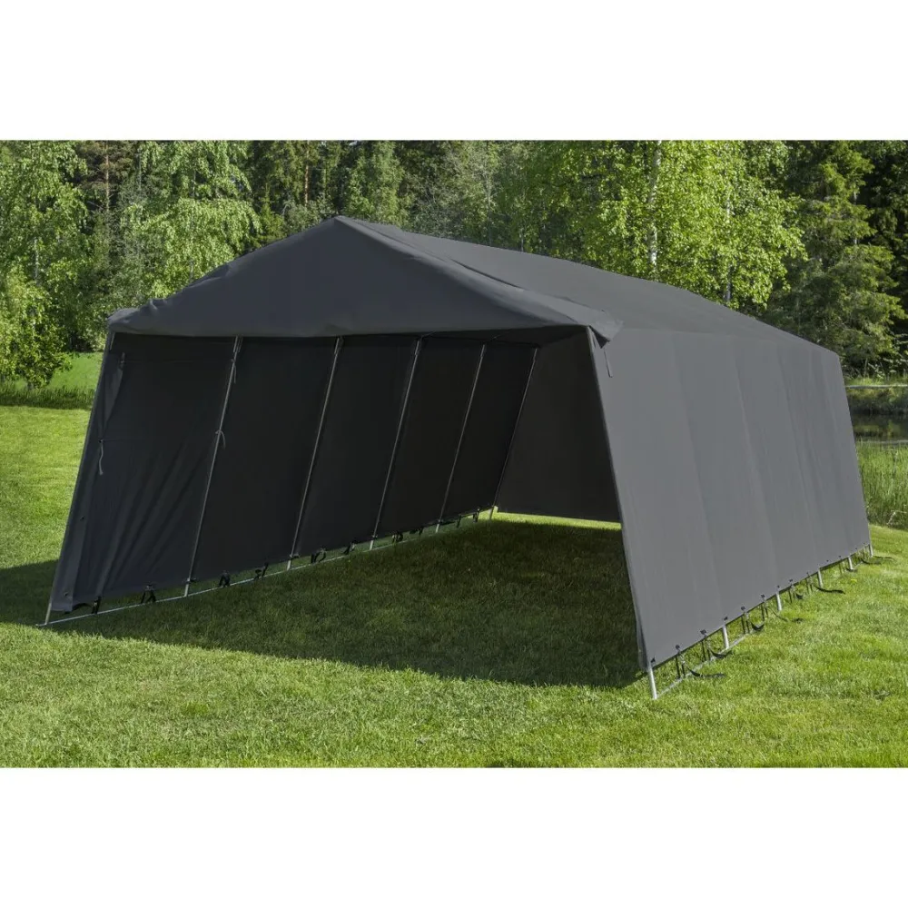 Pressutalli Grey 6x3,2x2,2 m oviaukko 2x3,2-2,4m 500g/m2*Prohall New