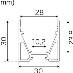 Discount Profiili LED-nauhalle Maxi U 2m musta Led-Muuntajat Ja Led-Tarvikkeet