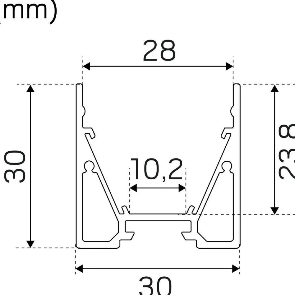 Discount Profiili LED-nauhalle Maxi U 2m musta Led-Muuntajat Ja Led-Tarvikkeet