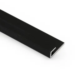 Pääty-/reunalista välitilalevylle J-profiili musta 3650 mm*Aluco New