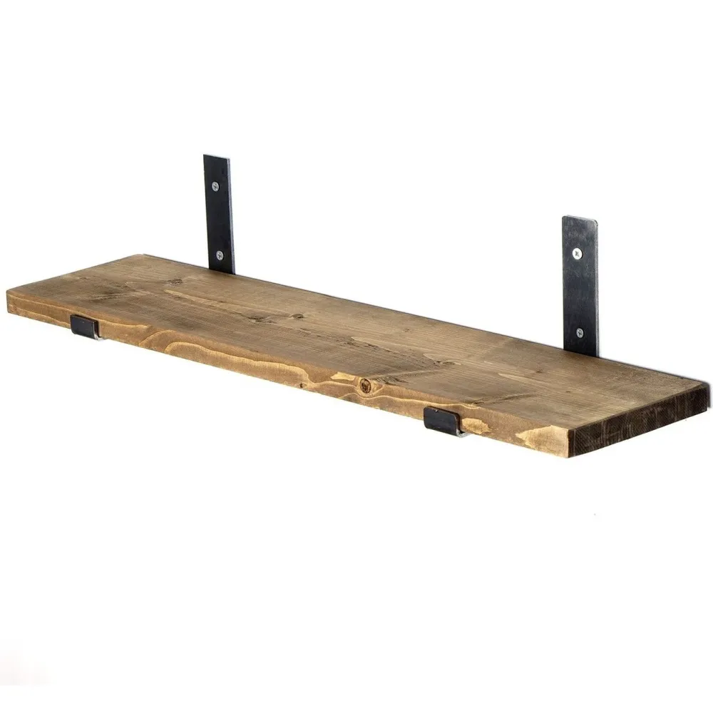 Puinen seinähylly LAM010, leveys 60cm, ruskea*Linento Furniture Outlet