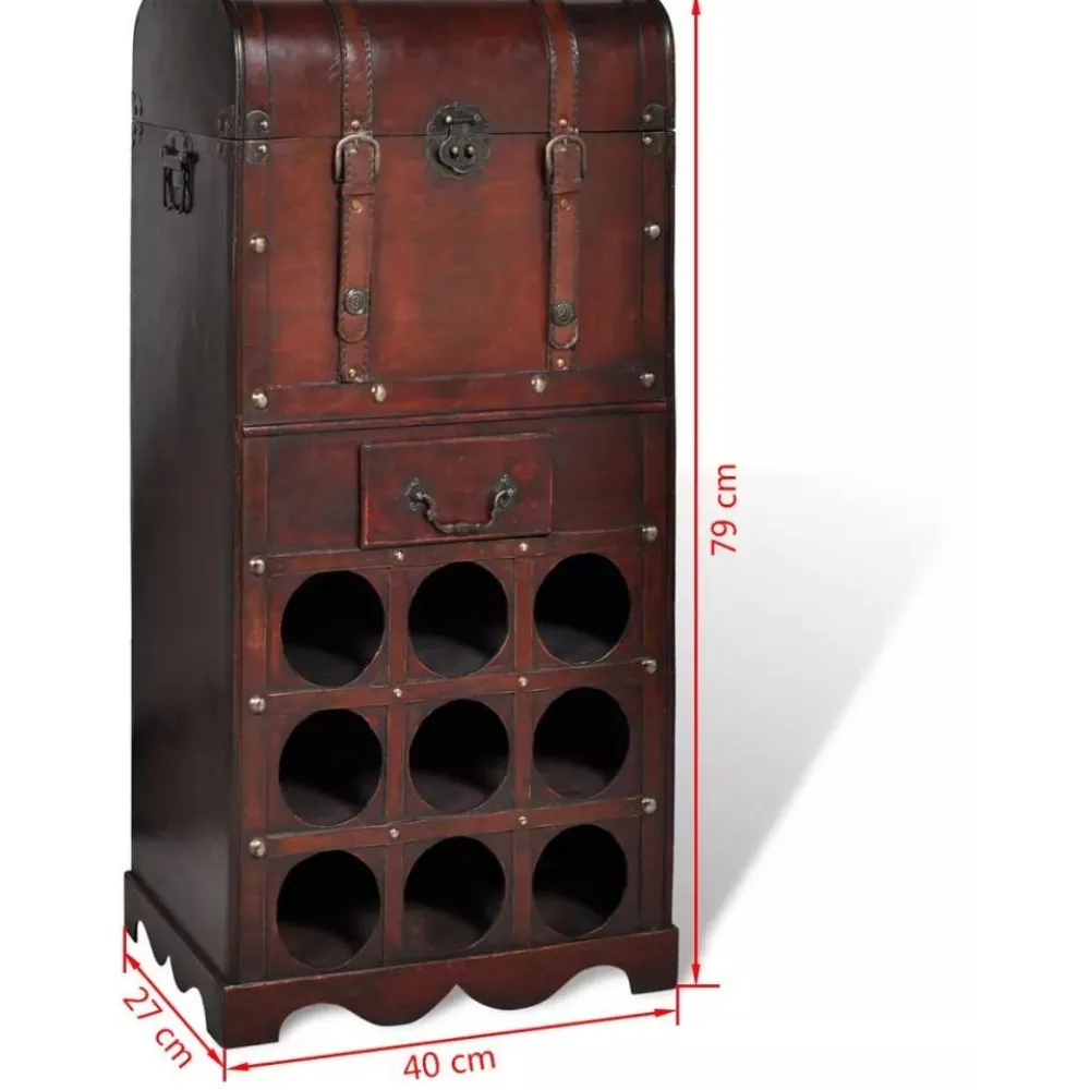 Puinen viinipulloteline/säilytysarkku 9 pullolle*FinePRICE Outlet