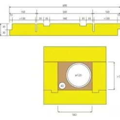 Putkikotelo 70 mm 130x160 mm*Finnfoam New