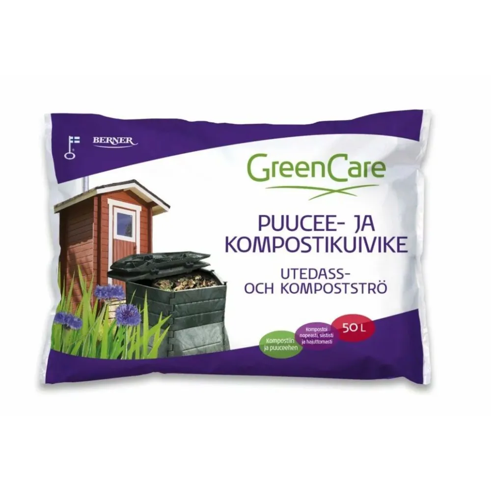 Puucee- ja kompostikuivike , 75 säkkiä x 50 litraa/lava, 3750 litraa*GreenCare