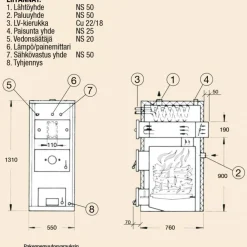 Puukattila K-40 ilman LV-kierukkaa*Termax Sale