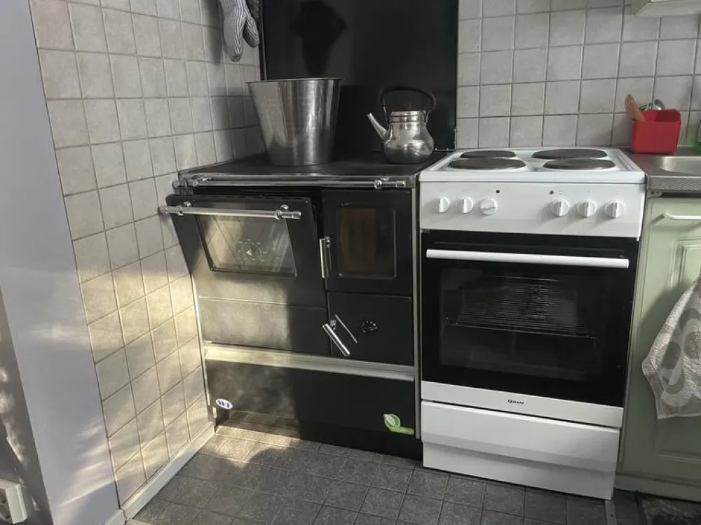 Puuliesi Alfa 70 LUX lasiovella, 6,3 kW, 65 m2, hormilähtö oikealla*SVT Discount