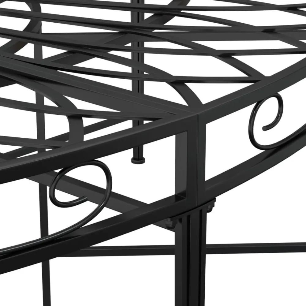 Puunympäryspenkki Ø 160 cm musta teräs*FinePRICE Outlet