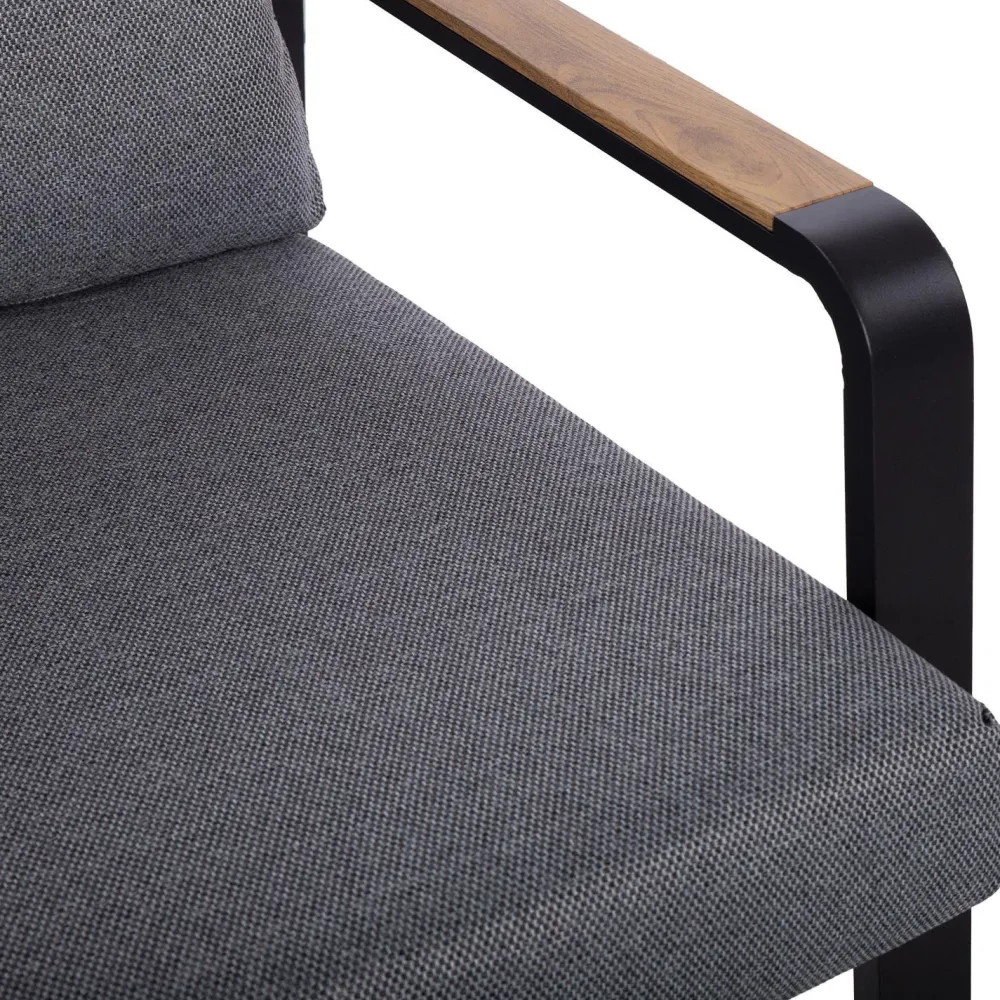 Puutarhakalustesetti LONA pöytä, sohva ja 2 tuolia, harmaa/musta*Home4you Sale