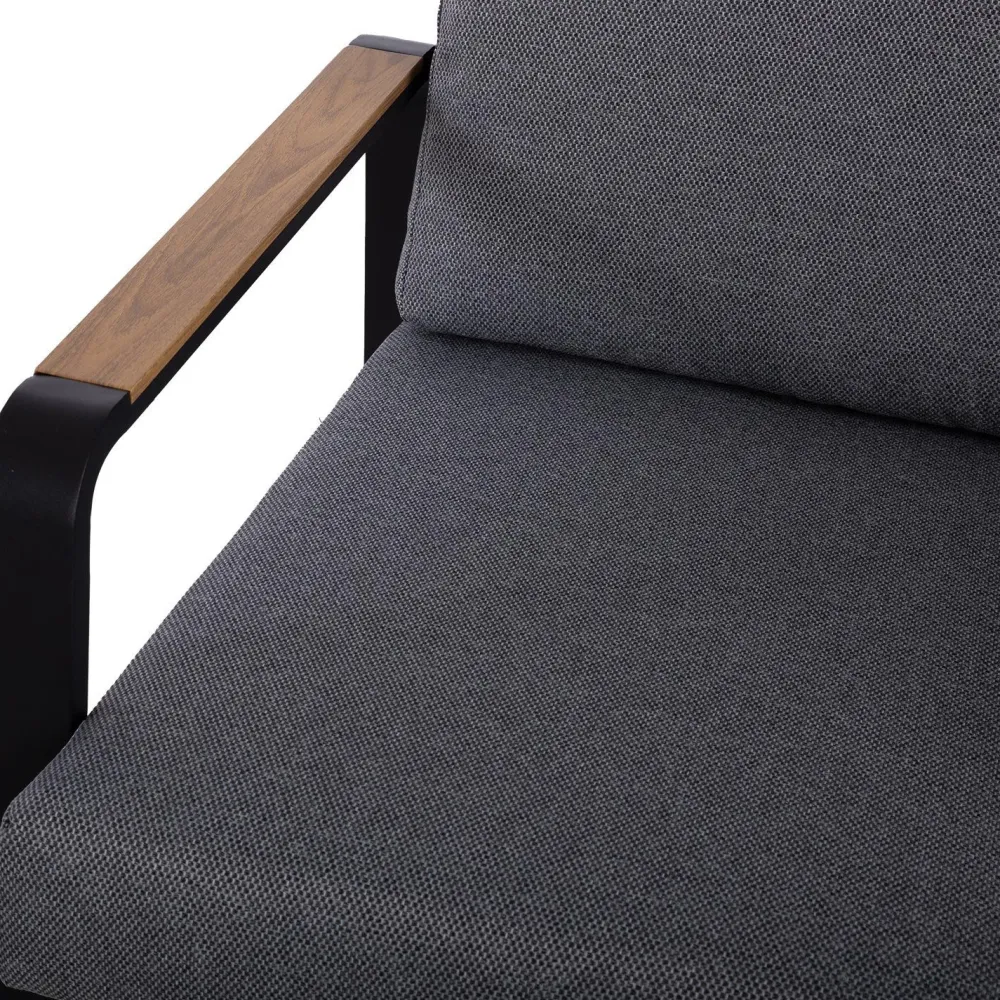 Puutarhakalustesetti LONA pöytä, sohva ja 2 tuolia, harmaa/musta*Home4you Sale