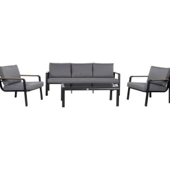 Puutarhakalustesetti LONA pöytä, sohva ja 2 tuolia, harmaa/musta*Home4you Sale