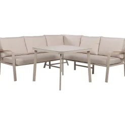 Puutarhakalustesetti UPLAND pöytä ja kulmasohva, beige*Home4you Hot