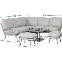 Puutarhakalustesetti MARENDA 4-osainen, harmaa/beige*Home4you Discount
