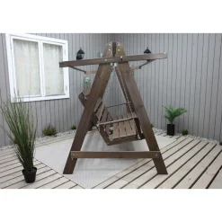Puutarhakeinu katoksella Pelle 165cm ruskea/beige*Baltic Garden Hot