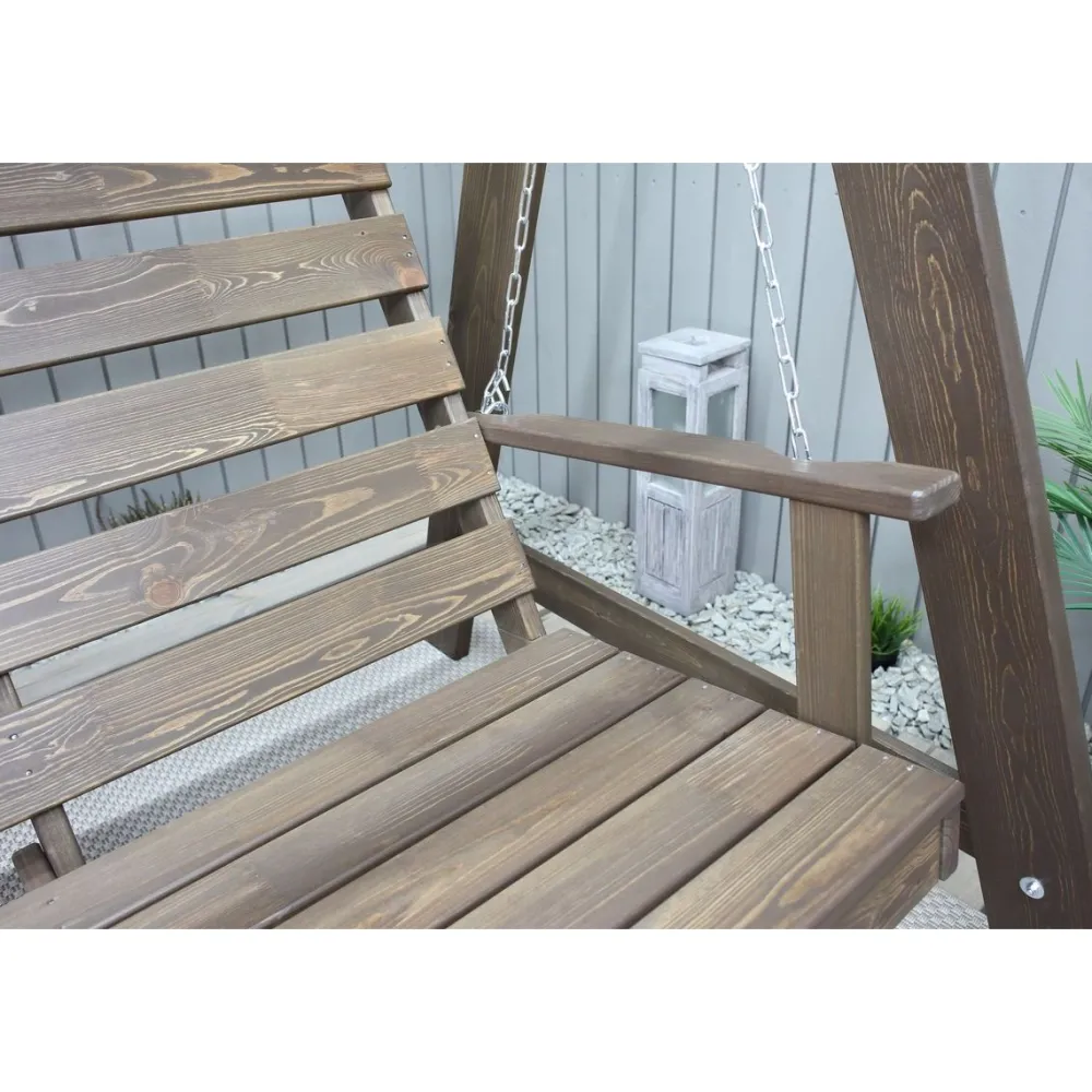 Puutarhakeinu katoksella Pelle 165cm ruskea/beige*Baltic Garden Hot