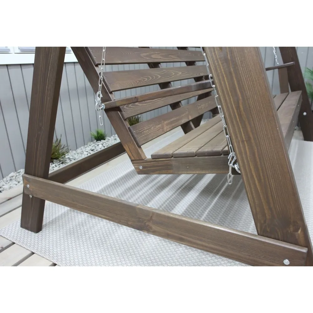Puutarhakeinu katoksella Pelle 165cm ruskea/beige*Baltic Garden Hot