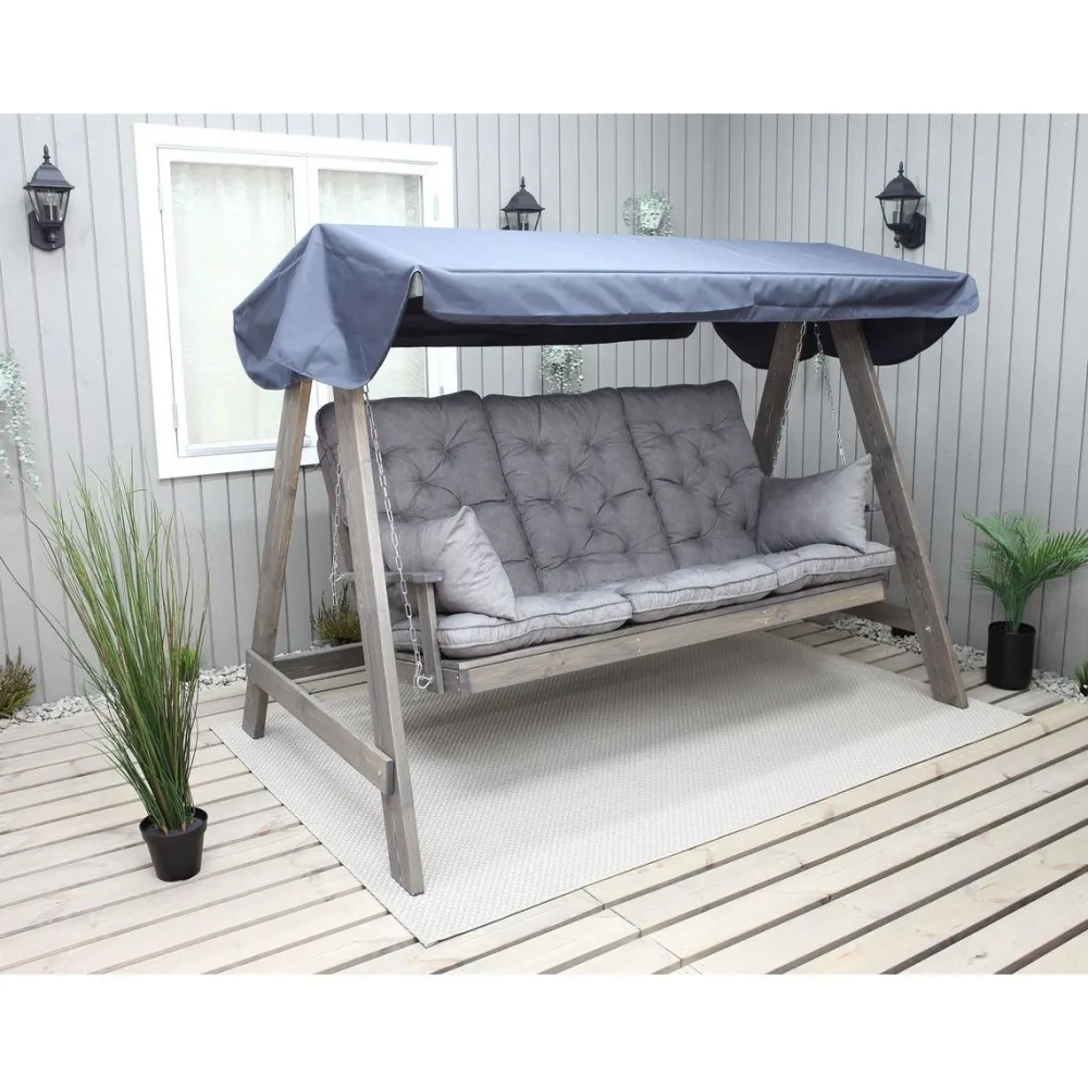 New Puutarhakeinu katoksella Pelle 165cm harmaa Pihakeinut