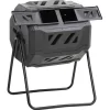 Puutarhakompostiroskis musta 73x64x95 cm 160 l*FinePRICE Outlet