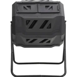 Puutarhakompostiroskis musta 73x64x95 cm 160 l*FinePRICE Outlet