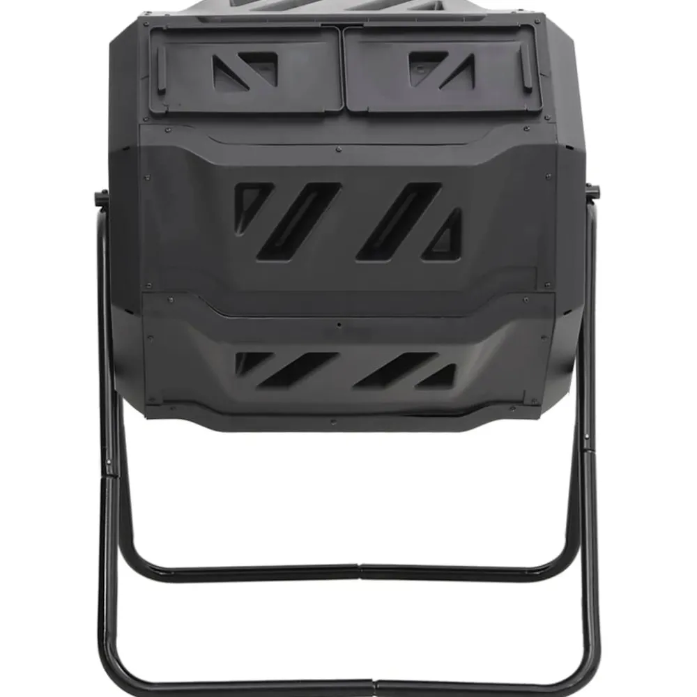 Puutarhakompostiroskis musta 73x64x95 cm 160 l*FinePRICE Outlet