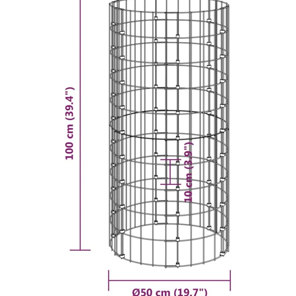 Outlet Puutarhakomposti Ø50x100 cm galvanoitu teräs (15942) Puutarhakompostorit