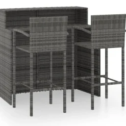 Puutarhan bistrosarja 3-osainen harmaa (64887)*FinePRICE Discount