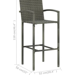 Sale Puutarhan bistrosarja 3-osainen harmaa (64869) Parvekekalusteet
