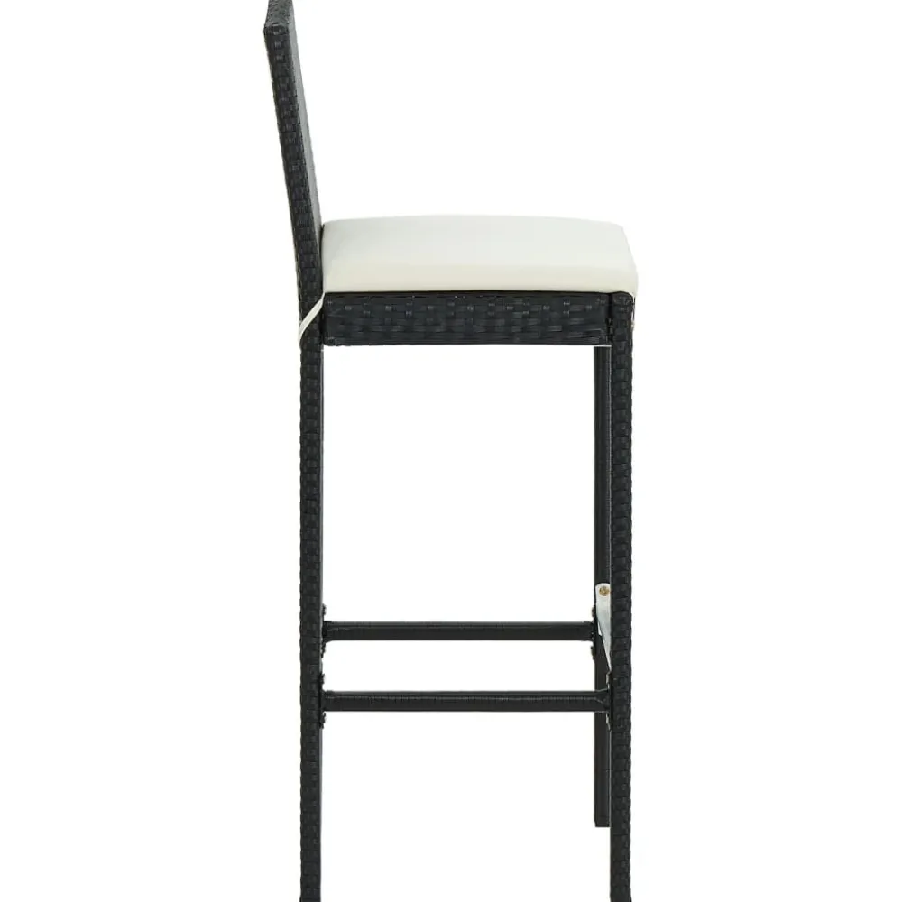 Discount Puutarhan bistrosarja 3-osainen tyynyillä polyrottinki musta (95445) Parvekekalusteet