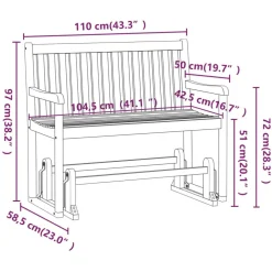 Puutarhan keinupenkki 110 cm, akasiapuu Puutarhapenkit