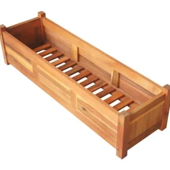 Outlet Puutarhan korotettu kukkalaatikko akaasiapuu 100x30x25 cm Istutuslaatikot