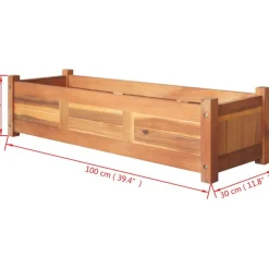 Outlet Puutarhan korotettu kukkalaatikko akaasiapuu 100x30x25 cm Istutuslaatikot