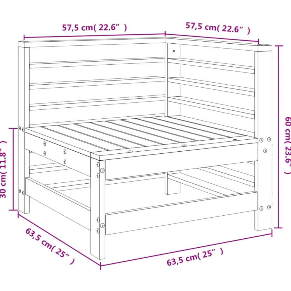 Puutarhan kulmasohva kyllästettyä mäntyä*FinePRICE Clearance