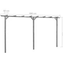 Best Puutarhan pergola harmaa 400x40x205 cm kyllästetty mänty Pergolat