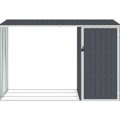 Puutarhan polttopuuvaja antrasiitti 245x98x159cm galv. teräs Polttopuukatokset