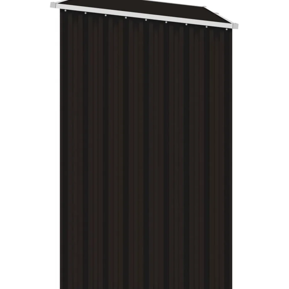 New Puutarhan polttopuuvaja ruskea 245x98x159cm galvanoitu teräs Polttopuukatokset