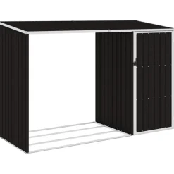 New Puutarhan polttopuuvaja ruskea 245x98x159cm galvanoitu teräs Polttopuukatokset