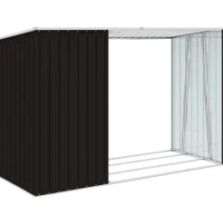 New Puutarhan polttopuuvaja ruskea 245x98x159cm galvanoitu teräs Polttopuukatokset