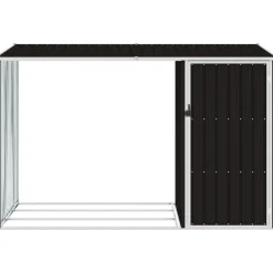 New Puutarhan polttopuuvaja ruskea 245x98x159cm galvanoitu teräs Polttopuukatokset